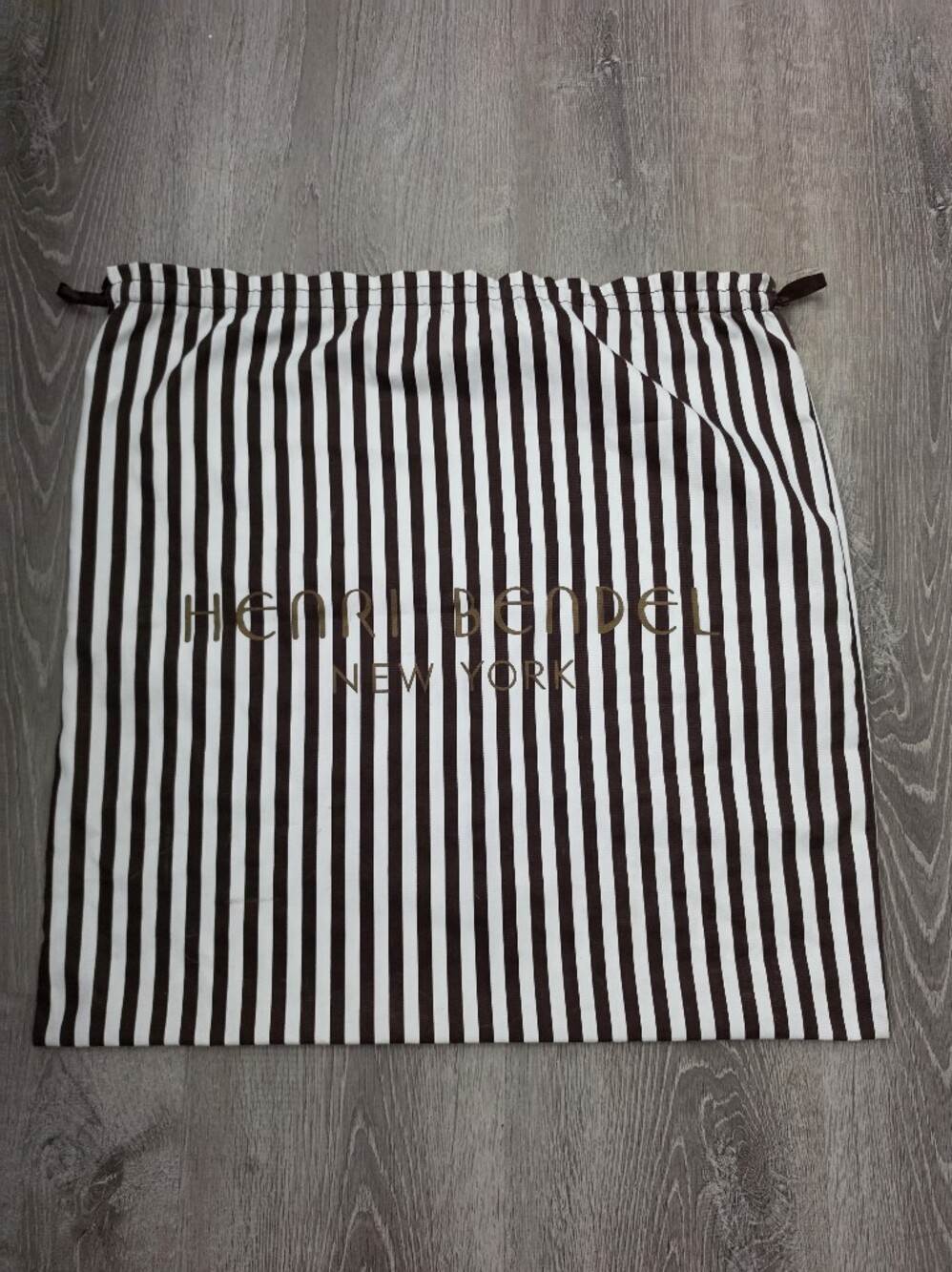 Henri Bendel Large Brown White Striped Dust Bag